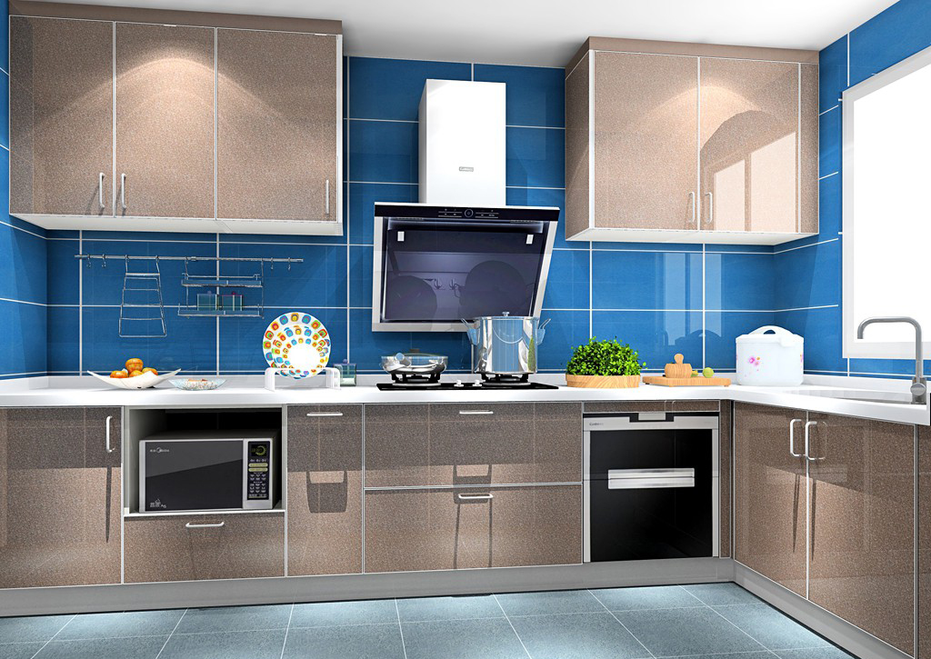 现代蓝调厨房