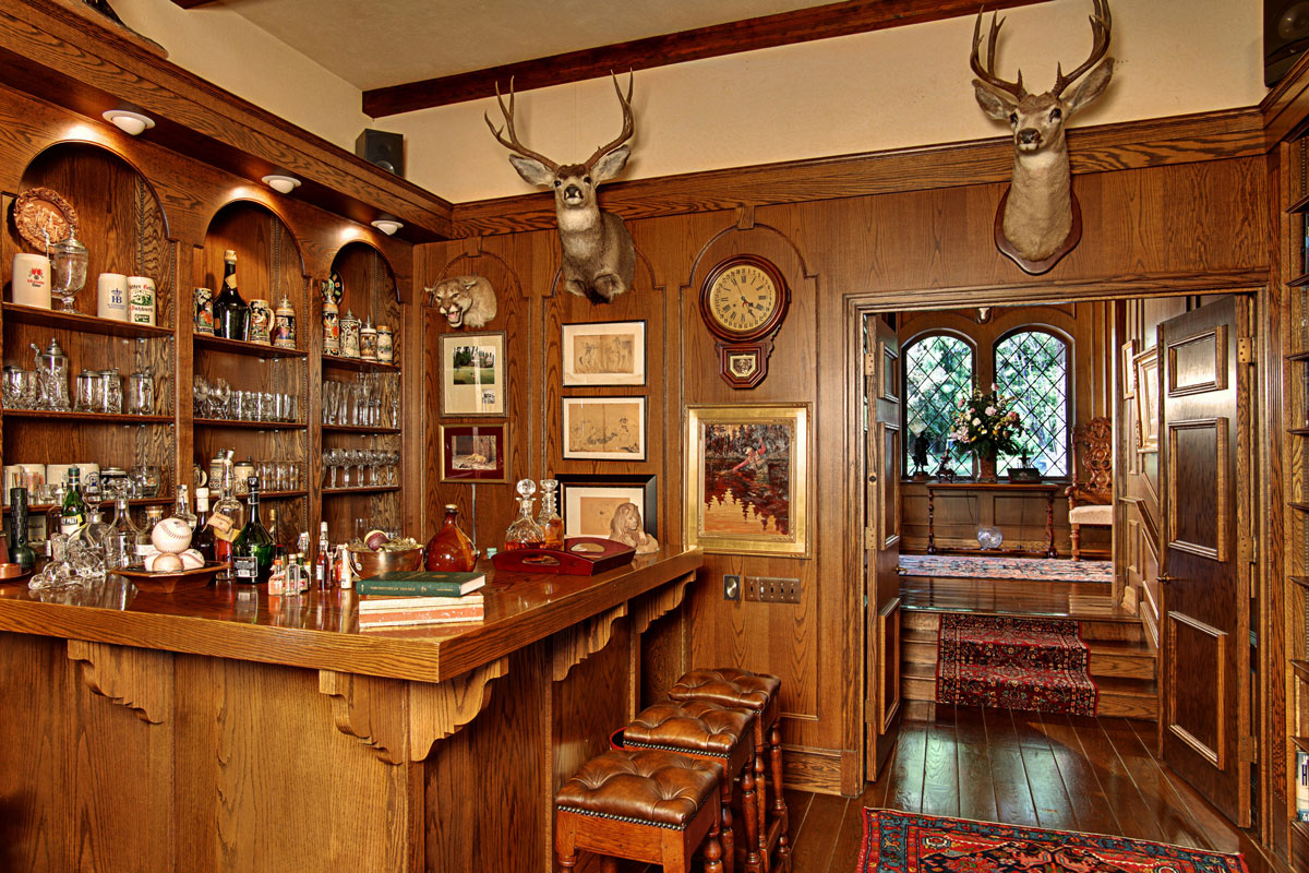美式享乐主义 实木客厅吧台设计